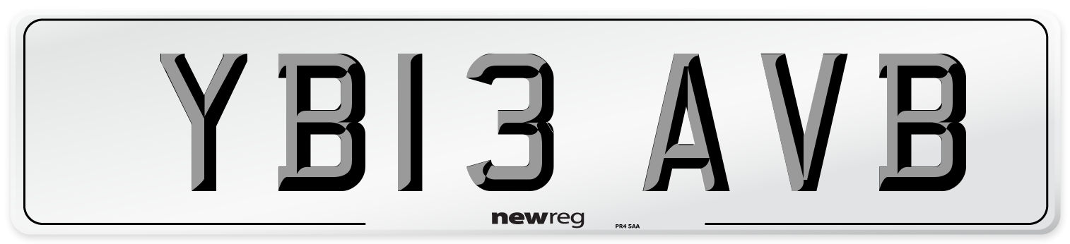 YB13 AVB Number Plate from New Reg